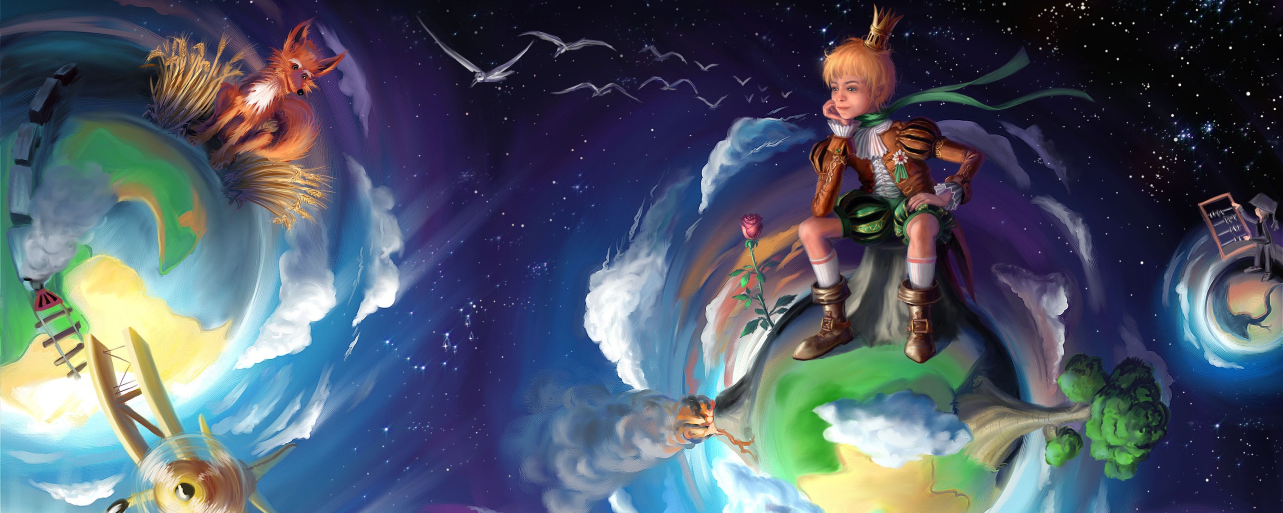 Арт на сказку Маленький Принц обои