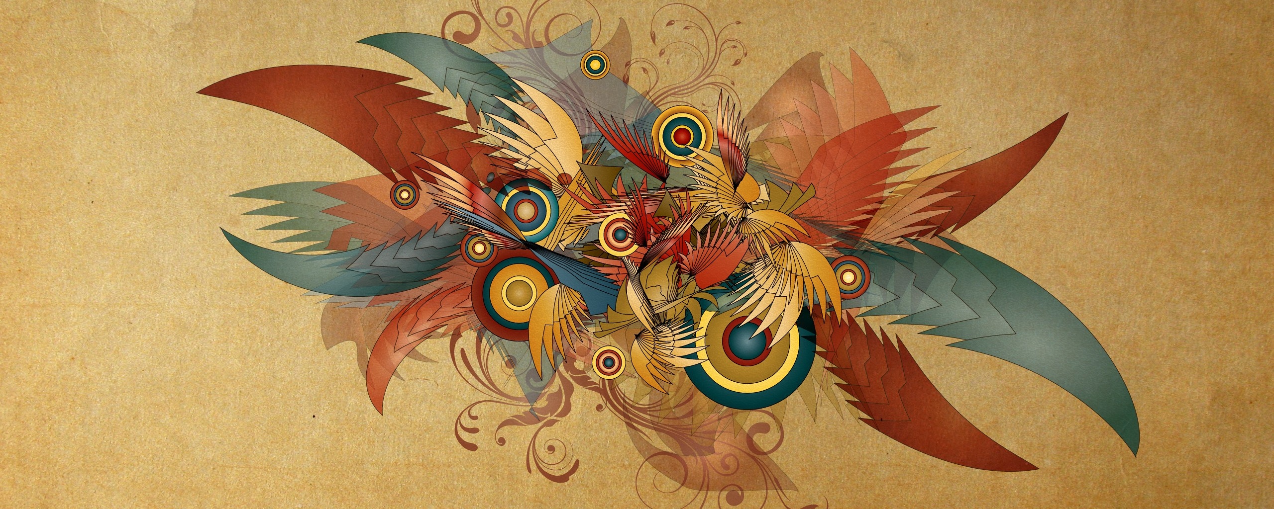 Перья и круги обои