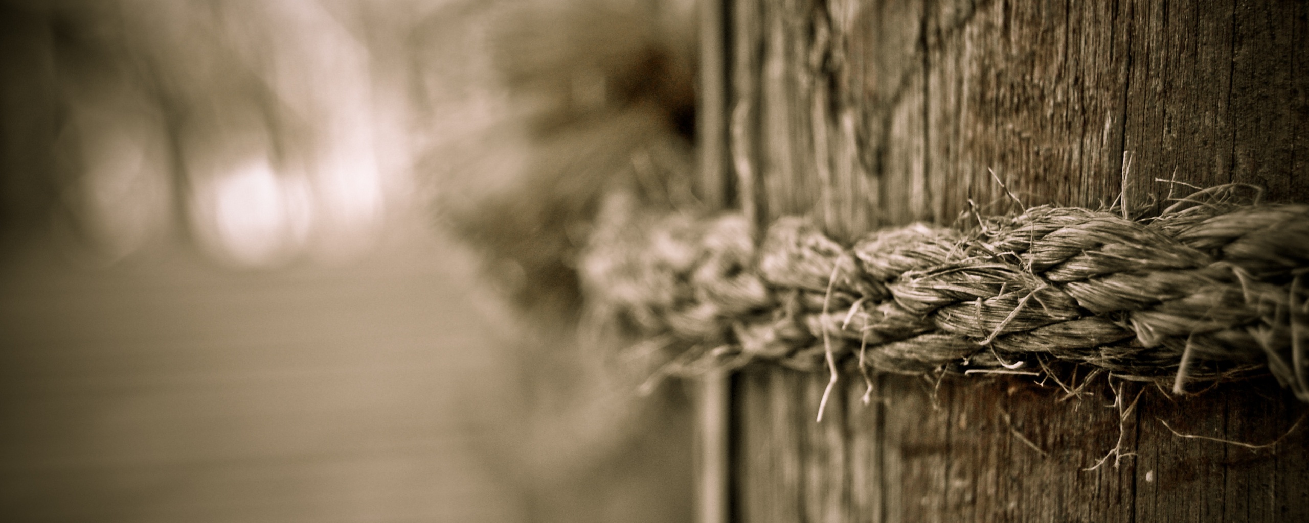 Веревка на деревянном столбе обои