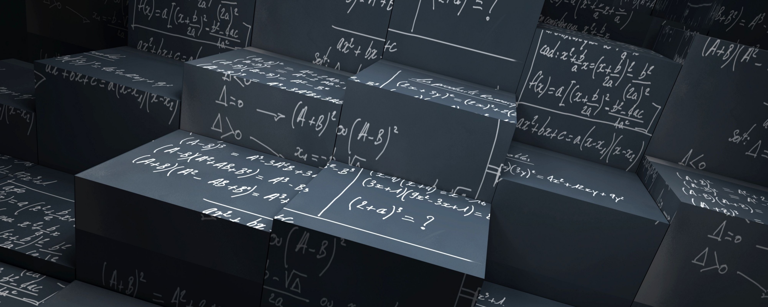 Черные кубы в уравнениях обои