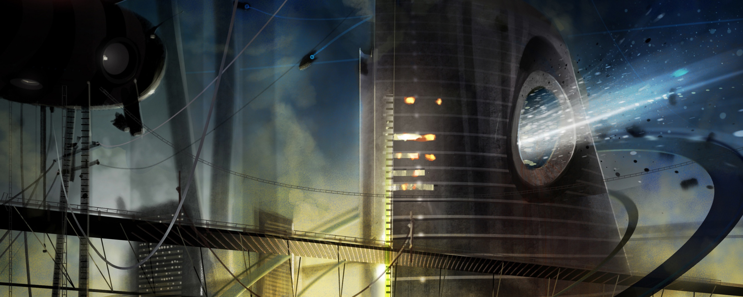 Выброс в городе будущего обои