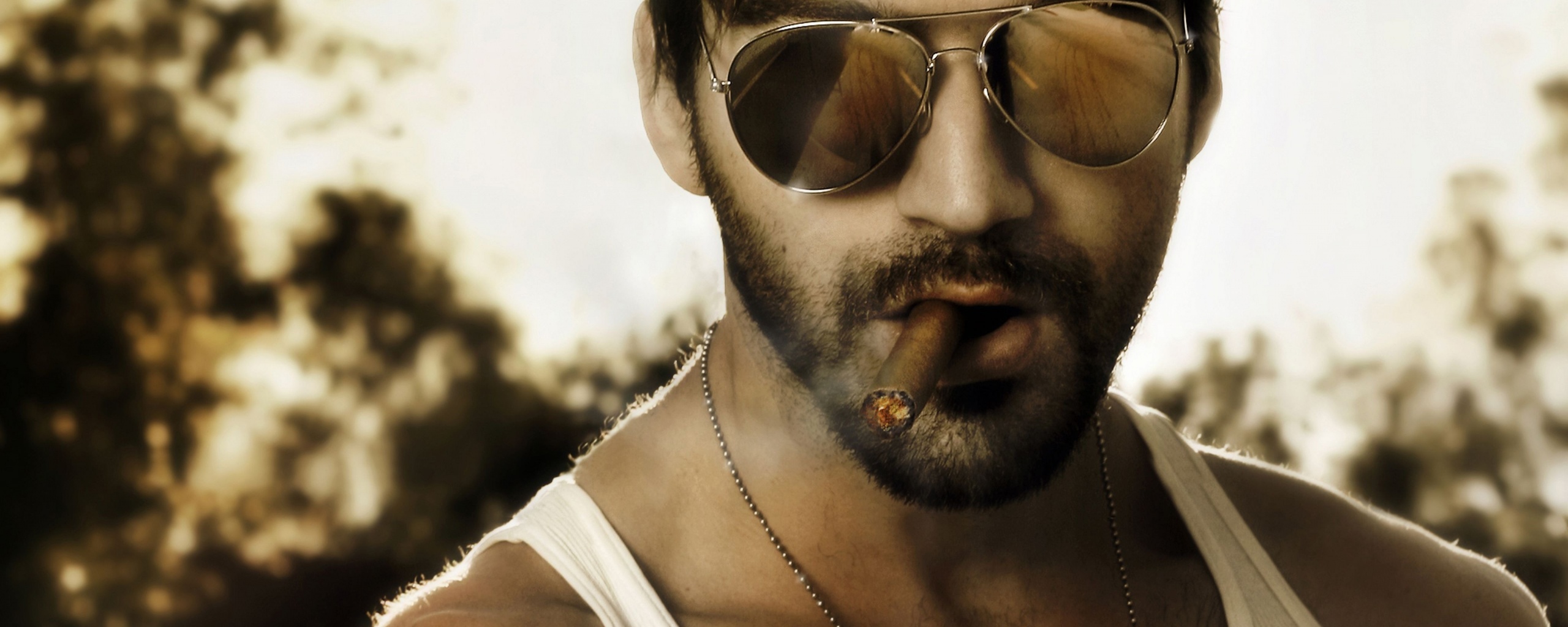 Суровый парень с сигарой обои