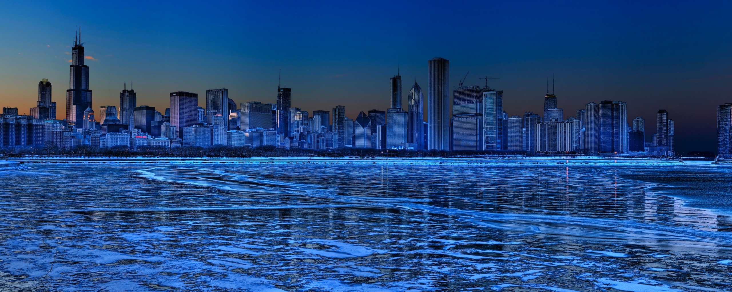 Зима в мегаполисе обои