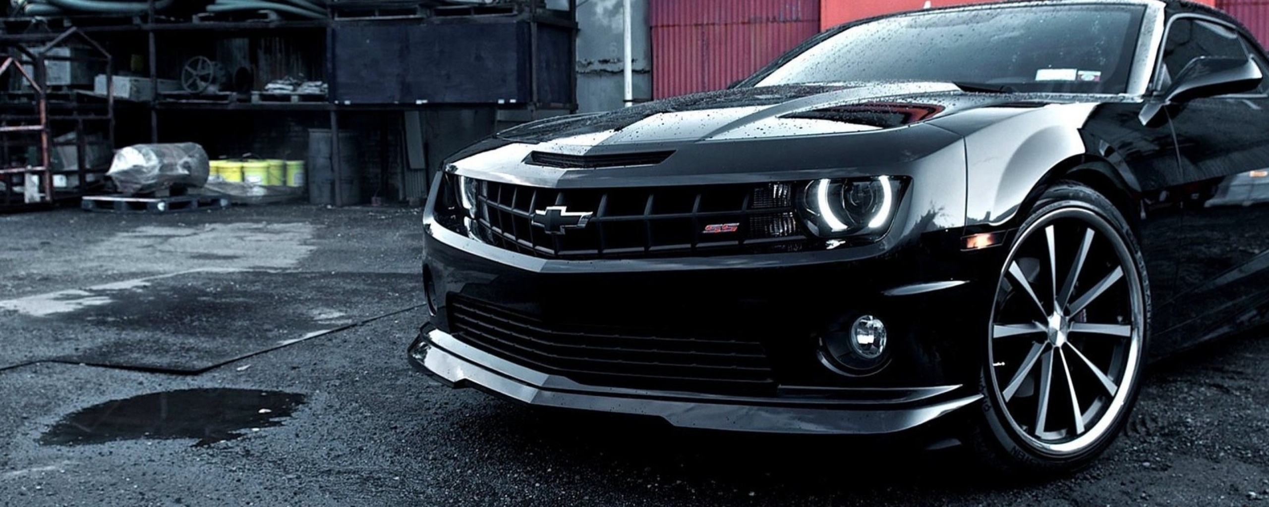 Черный шевроле камаро SS обои