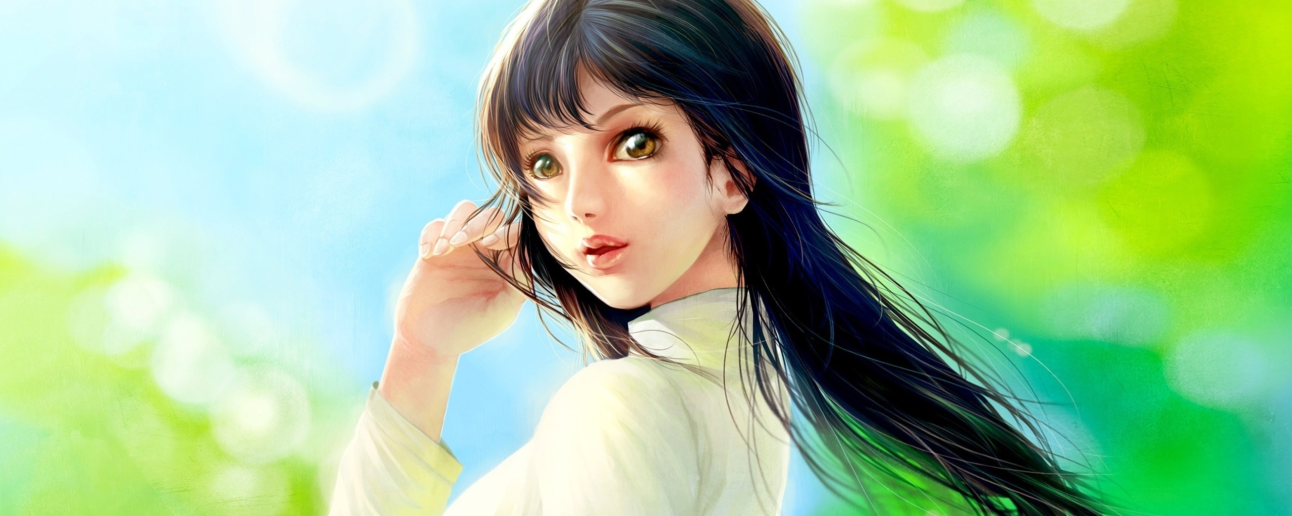 Девушка вполоборота обои