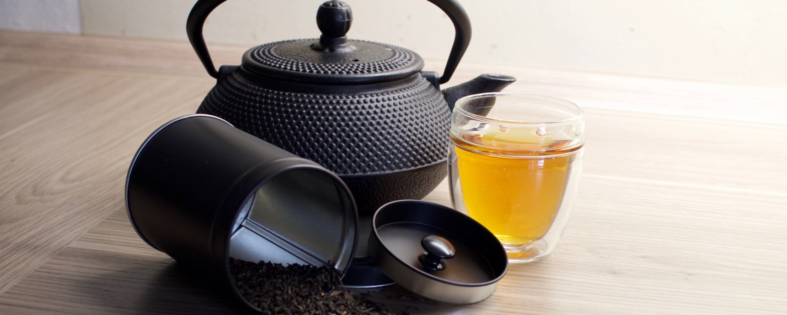 Черный чайный набор обои