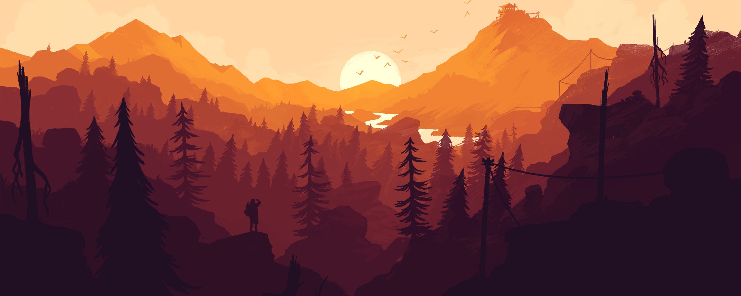 Красный Firewatch обои