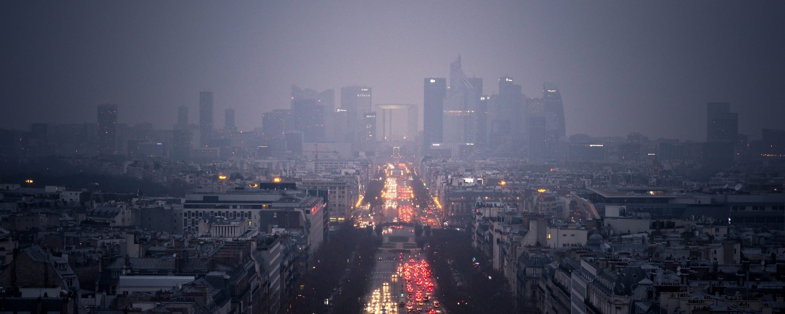 Ночной город в тумане обои