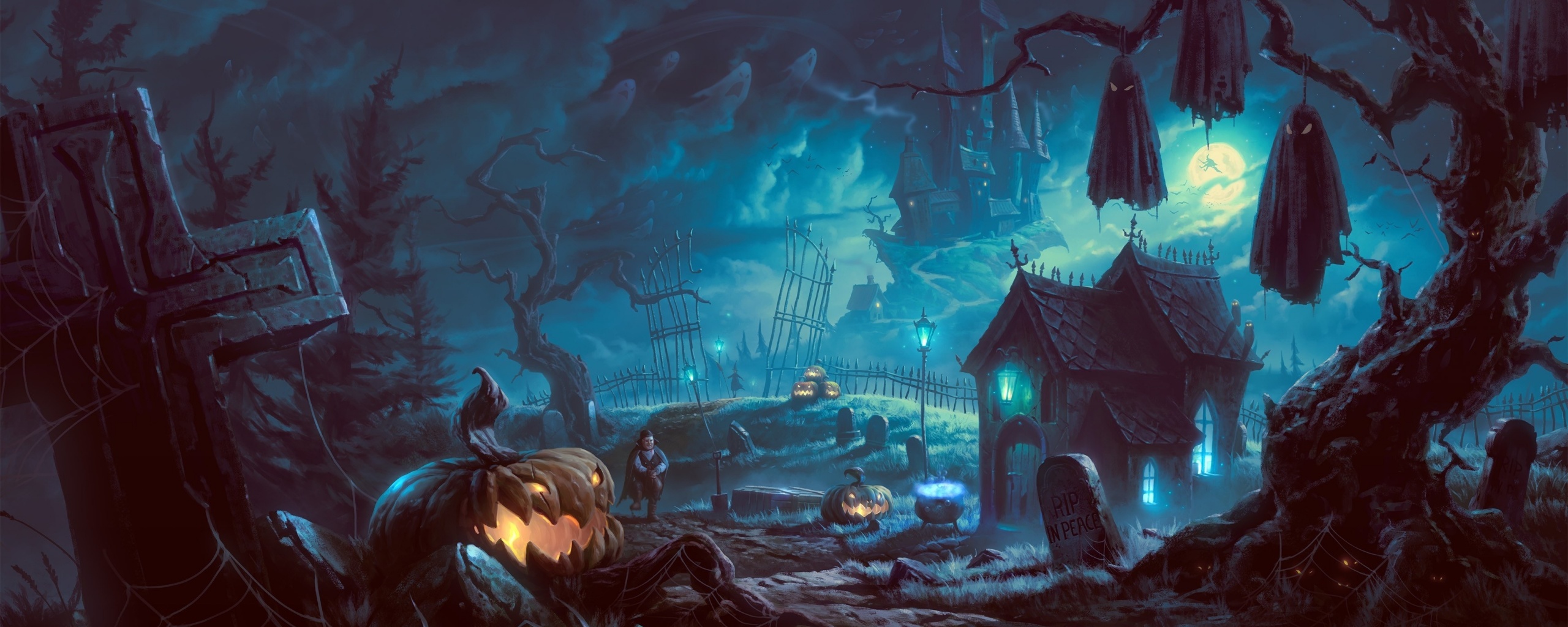 Кладбище на Хэллоувин обои