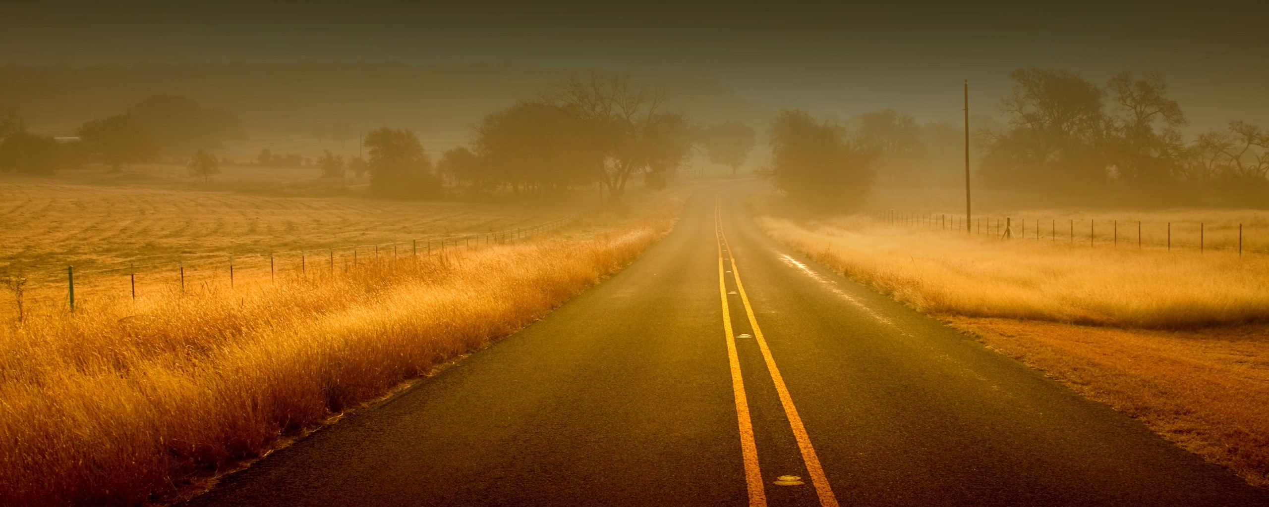 Туманная дорога обои