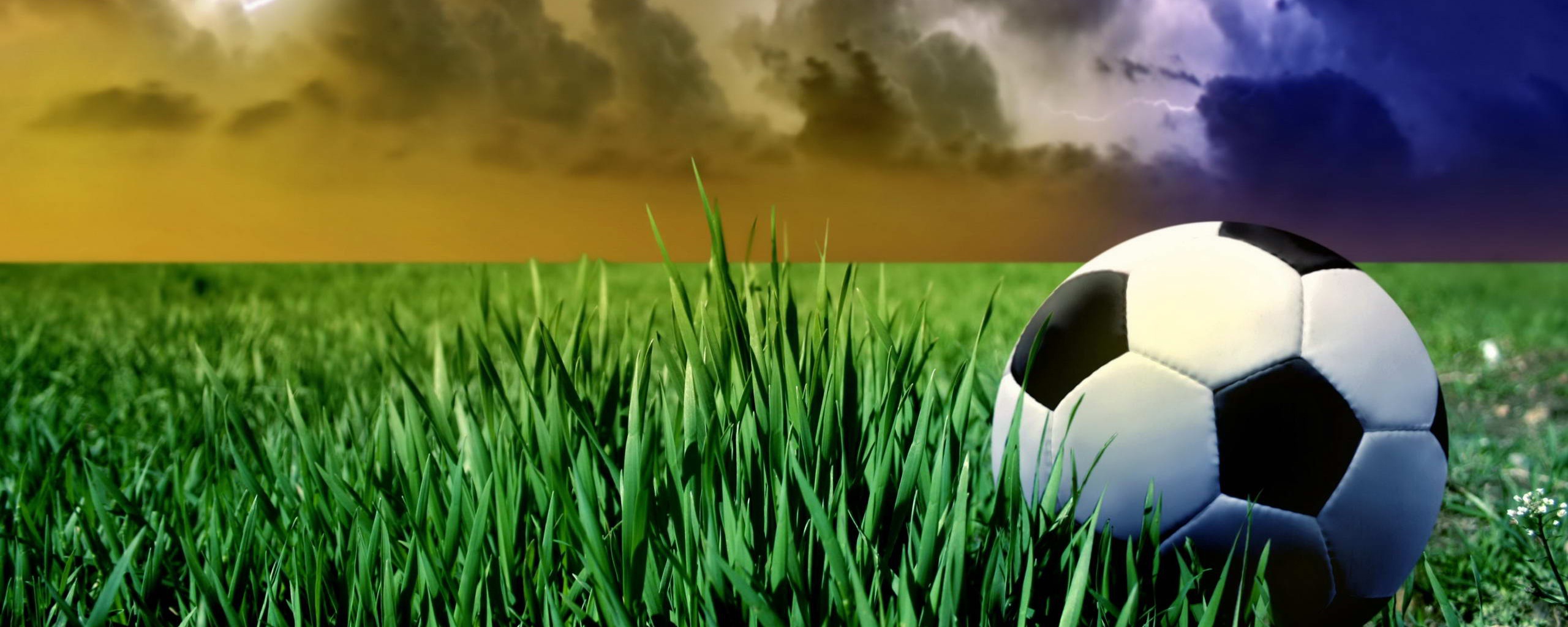 Футбольный мяч на газоне обои