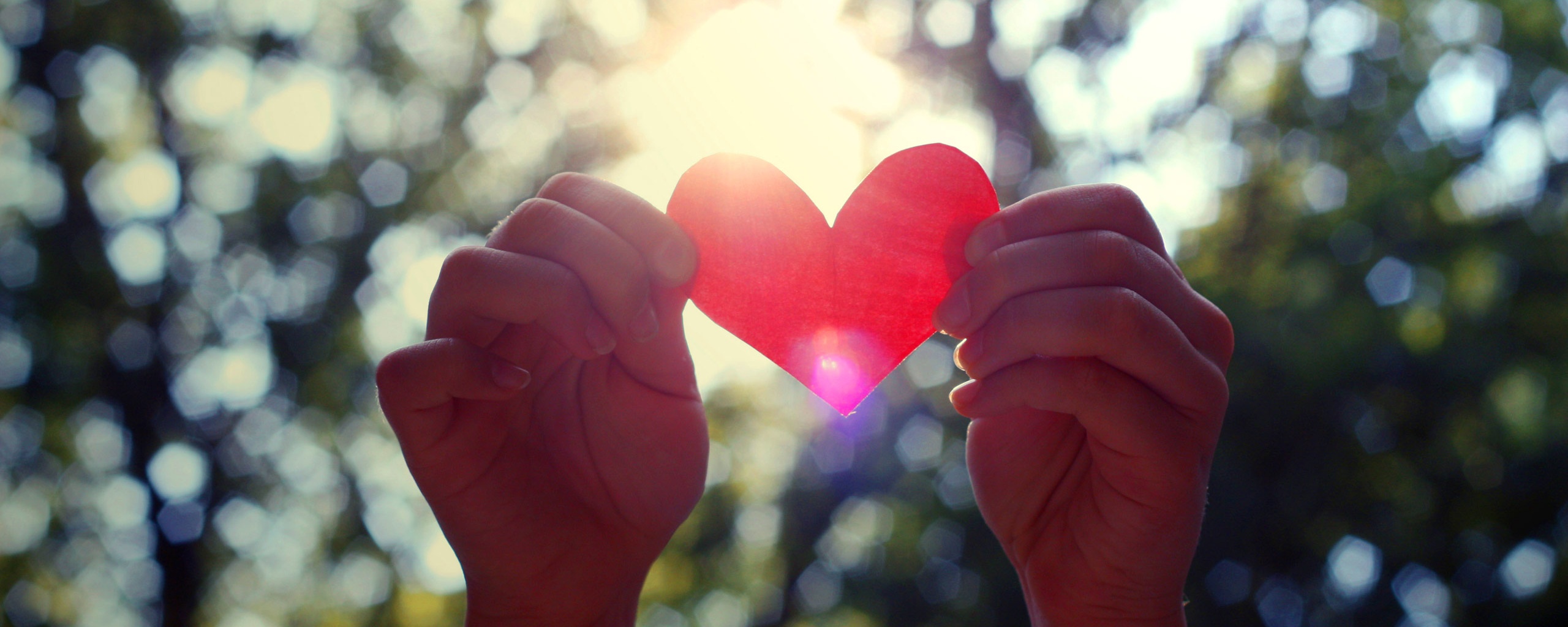 Бумажное красное сердце обои