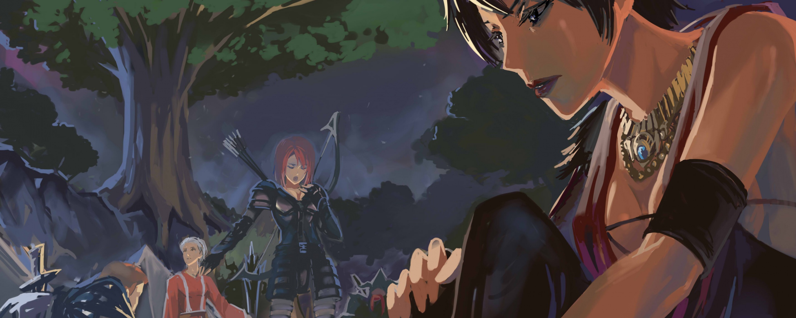 Рисунок Морриган в лагере обои