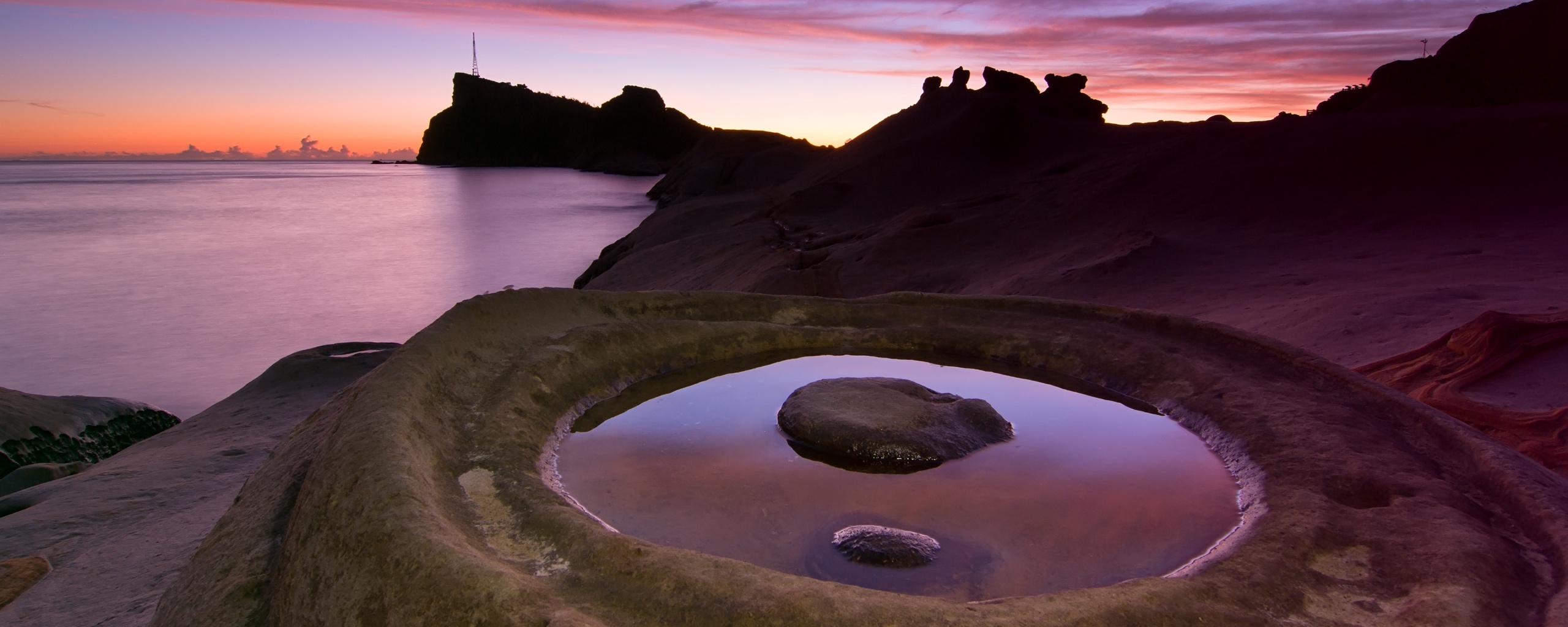 Закат на побережье обои