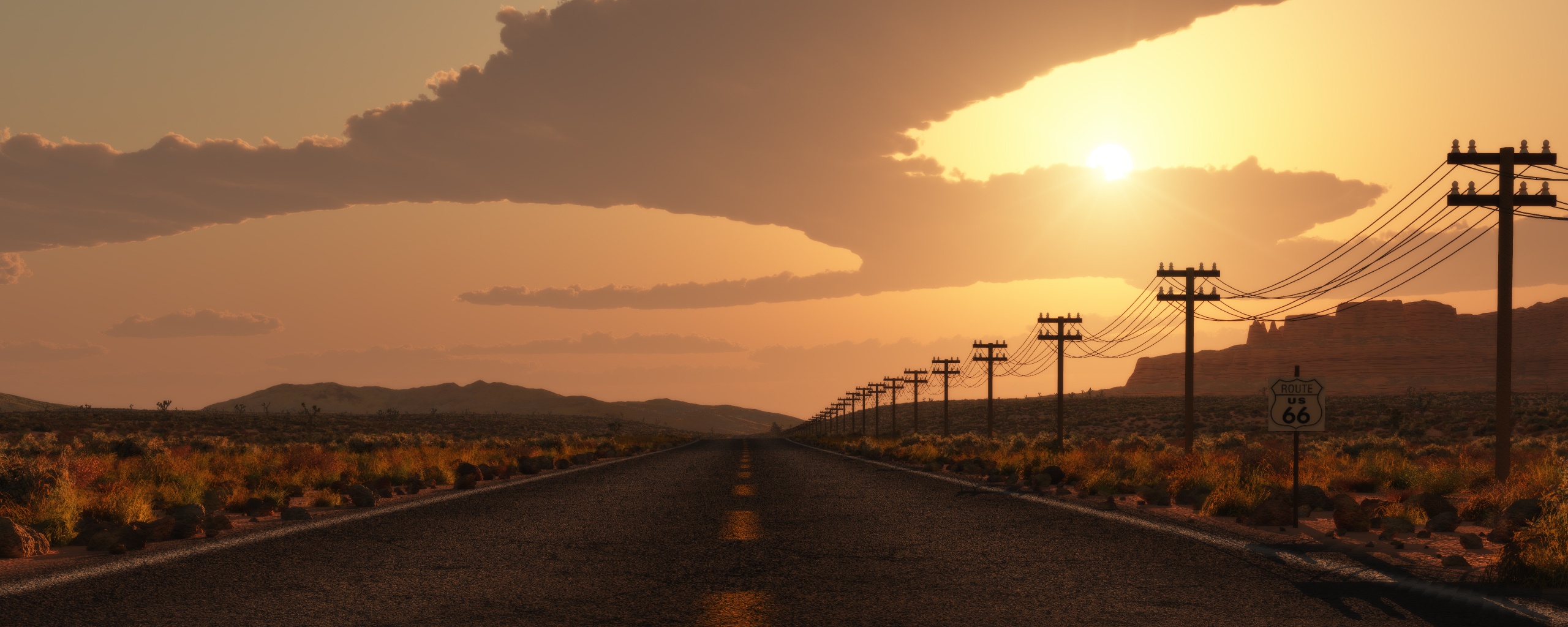 Дорога в пустыне обои