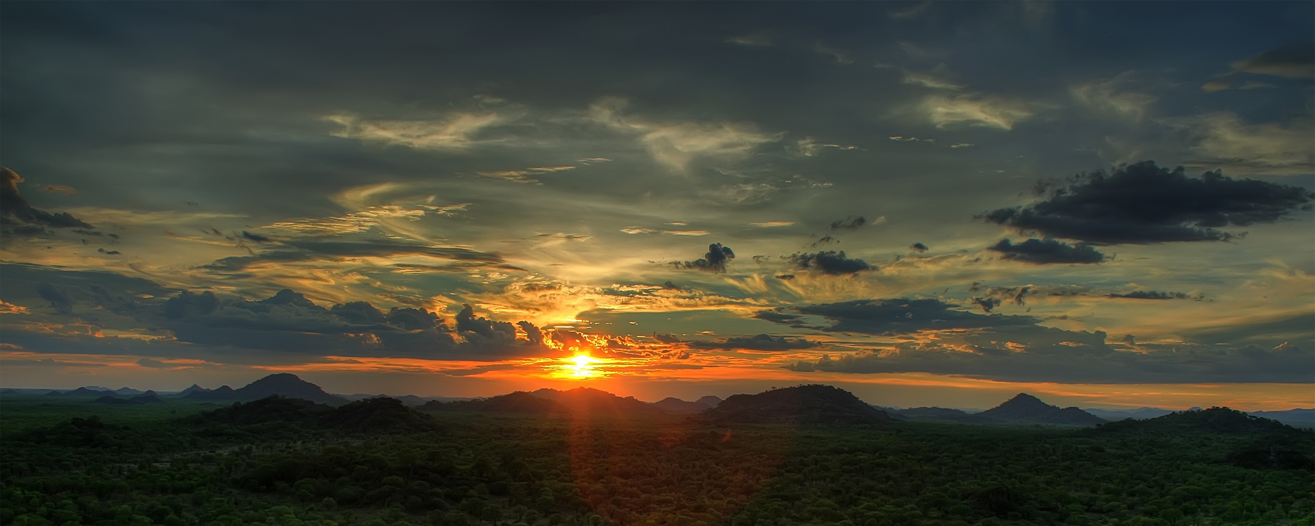 Закат в Африке обои