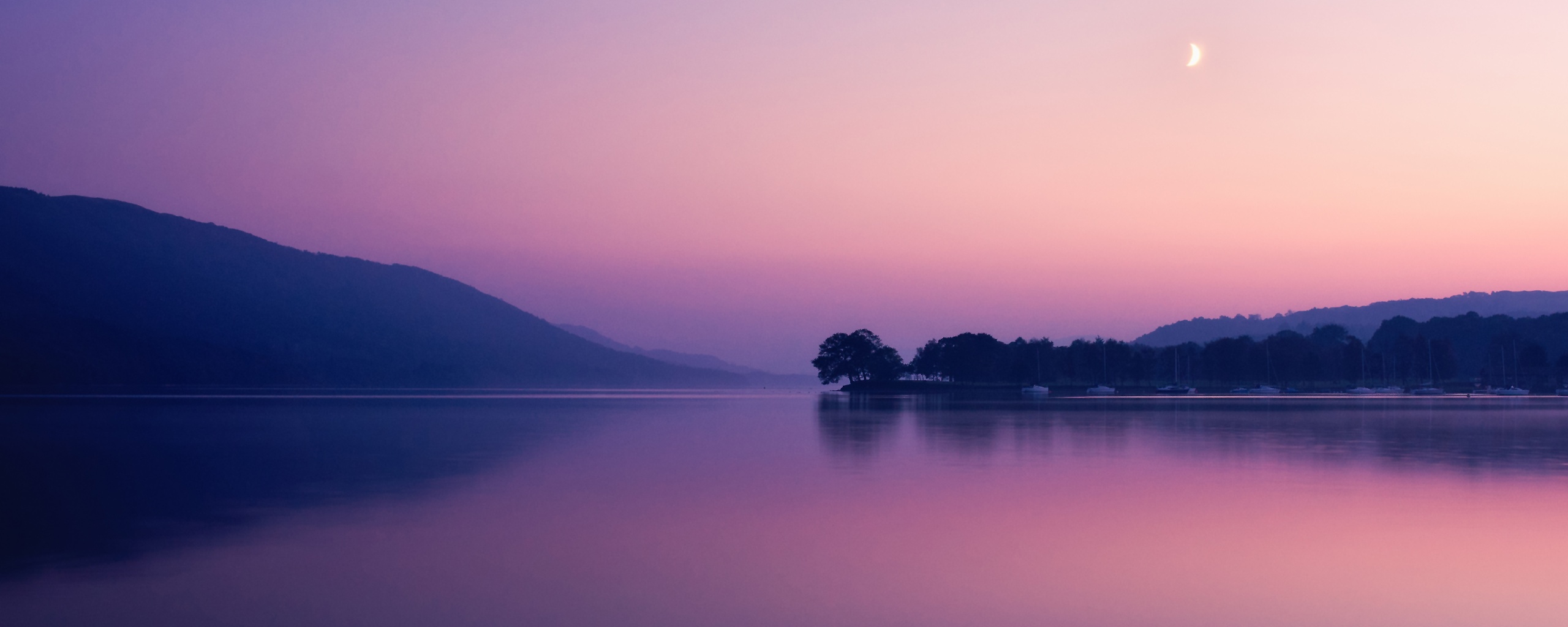 Сумерки над озером обои