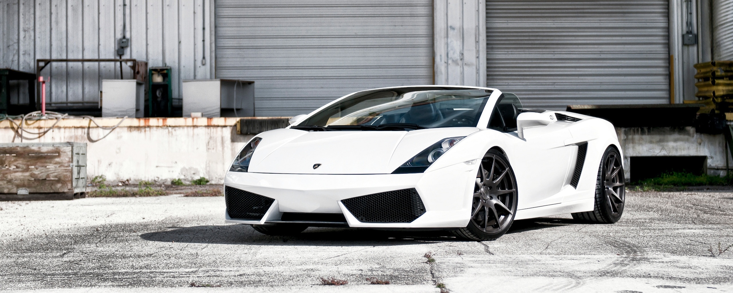 Белый спорткар Ламборгини Галлардо обои