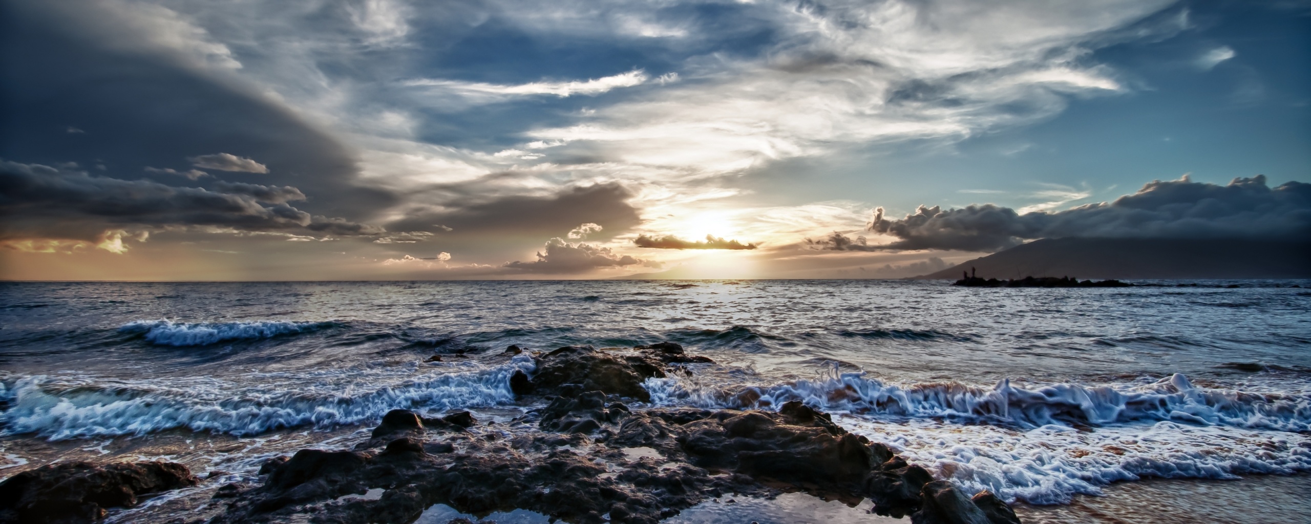 Закат на море обои