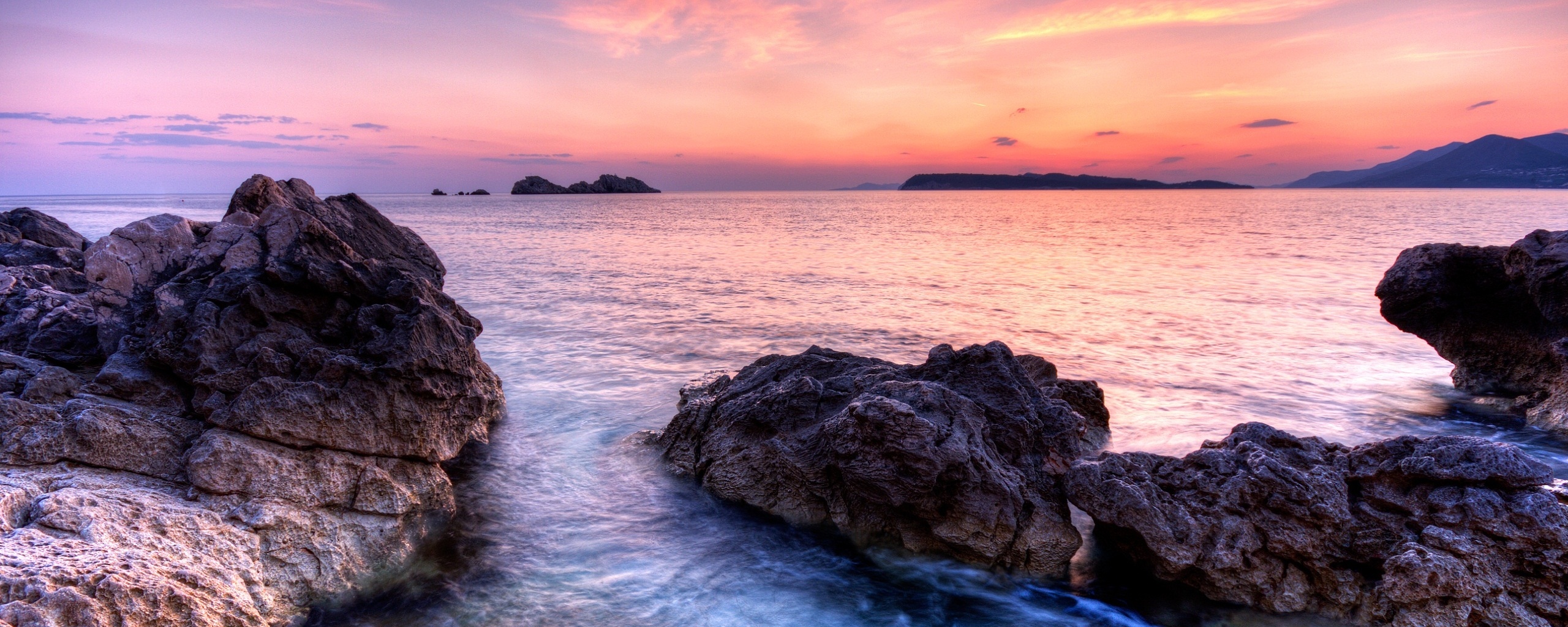 Закат на море обои