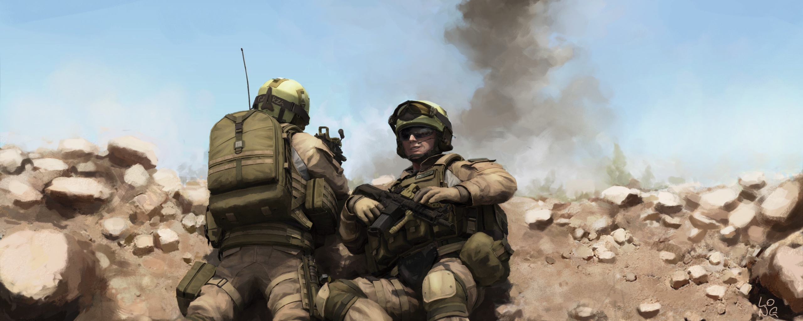 Солдаты в пустыне обои