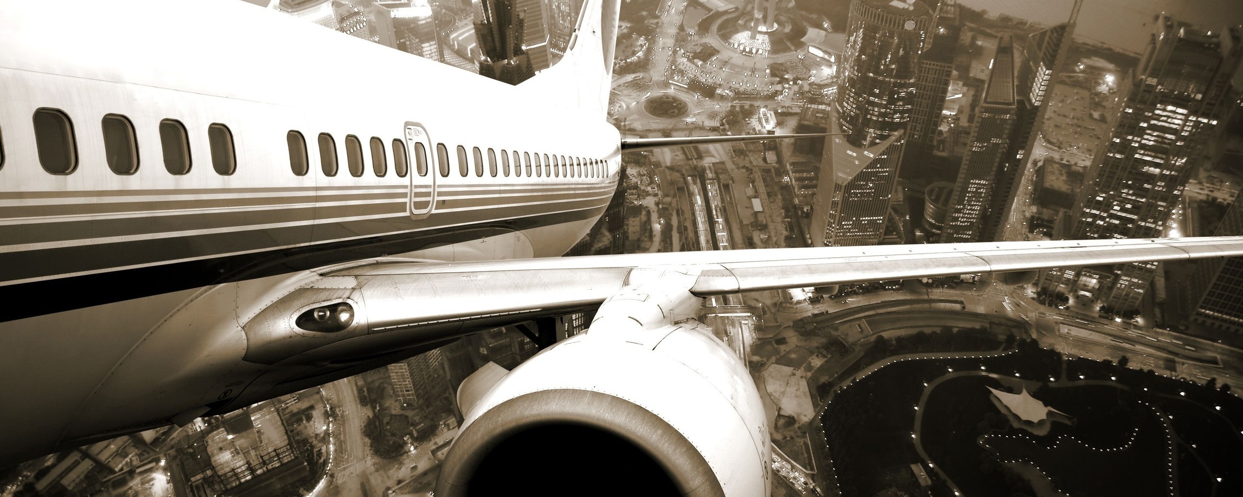 Взлет над городом обои