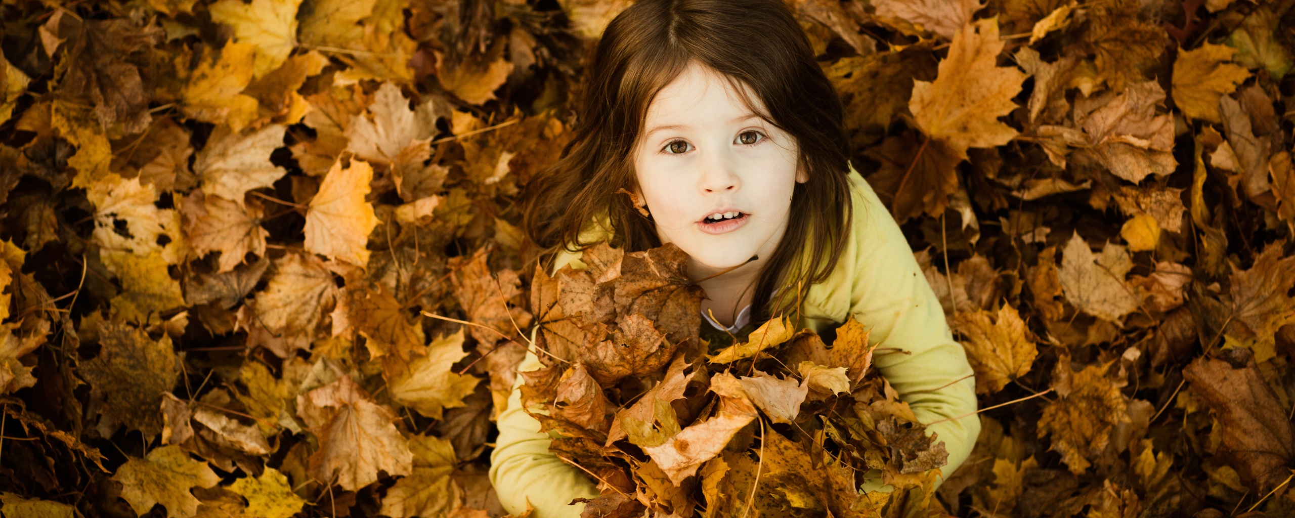 Девочка и осень обои