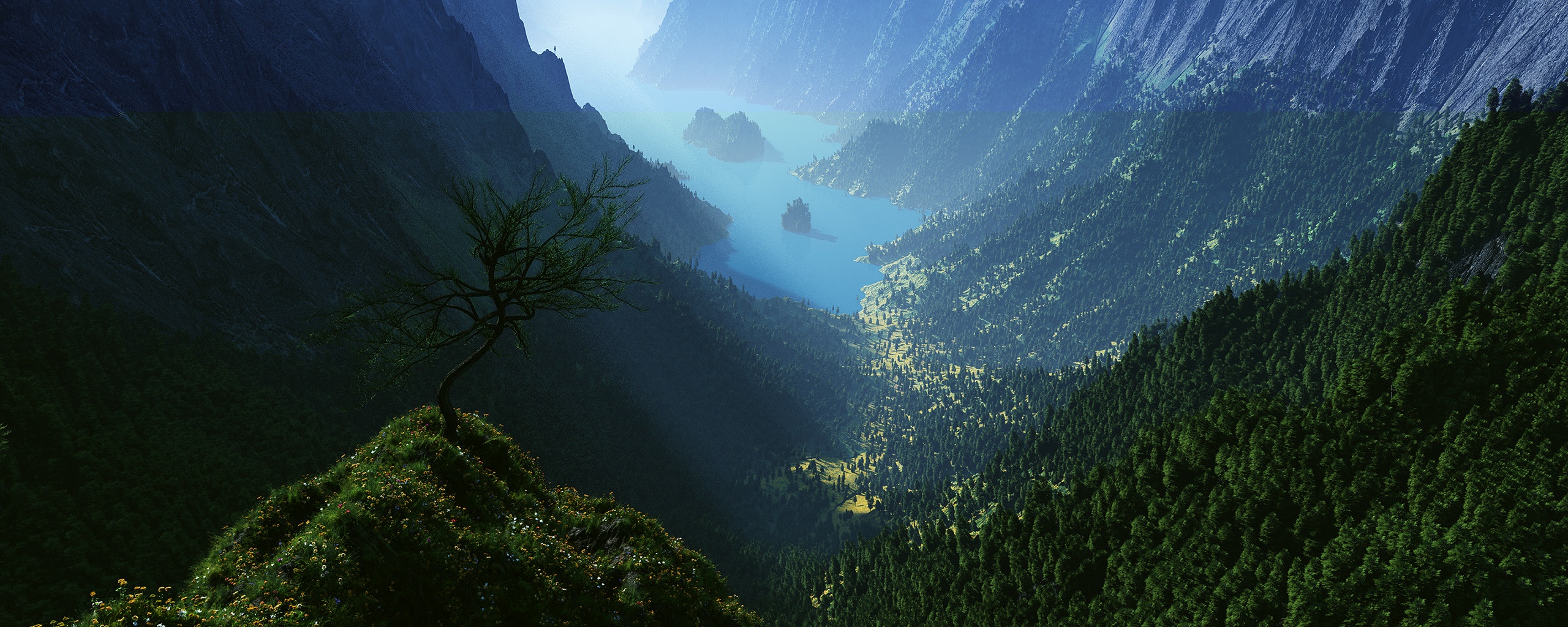 Озеро на перевале обои