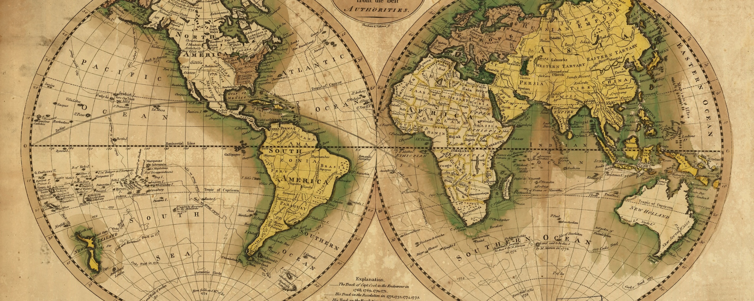 Старинная карта мира обои