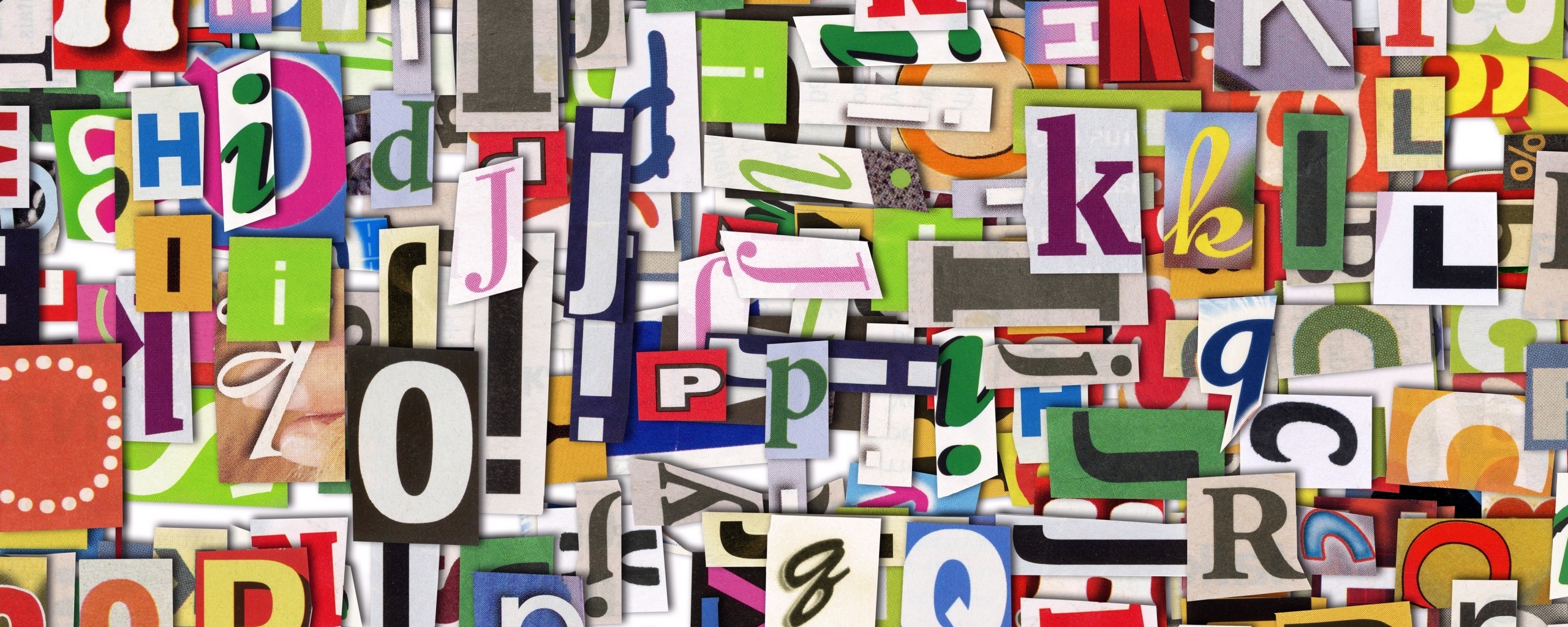 Буквы вырезанные из журналов обои