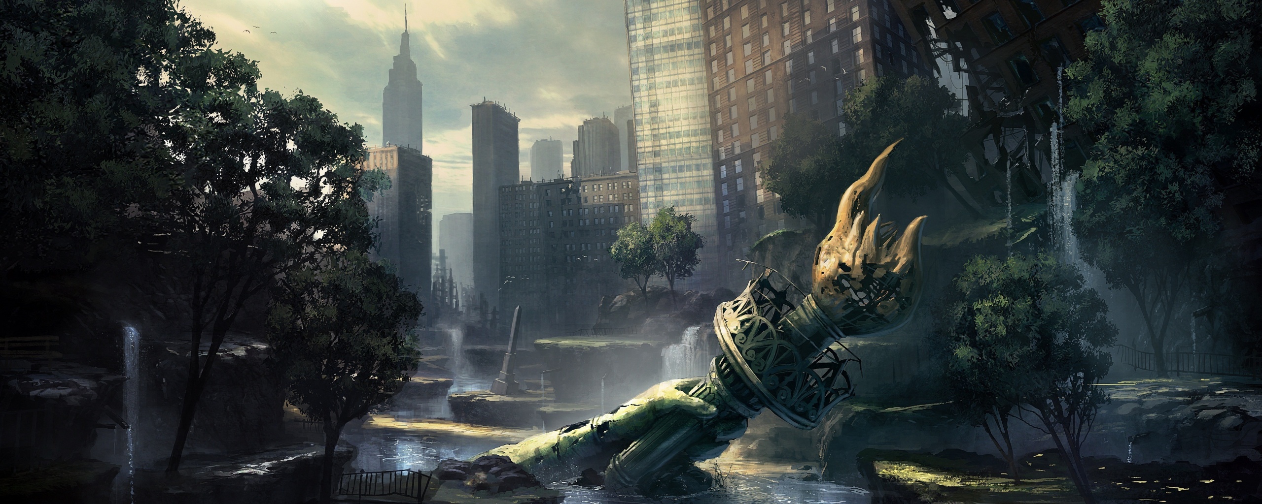 Руины статуи свободы обои