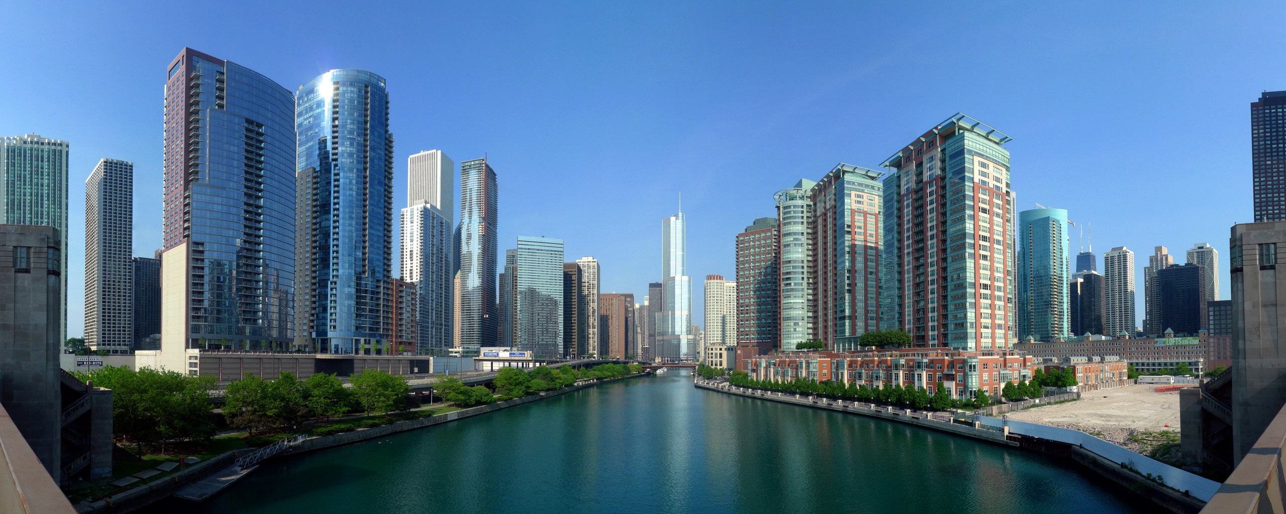 Вид на Чикаго обои