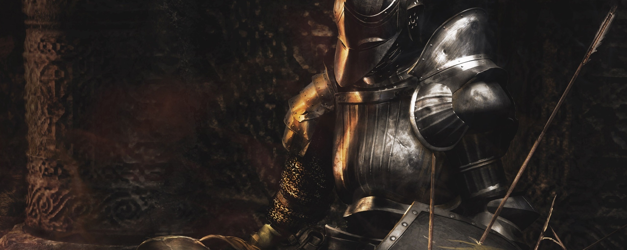 Поверженный рыцарь в доспехах обои