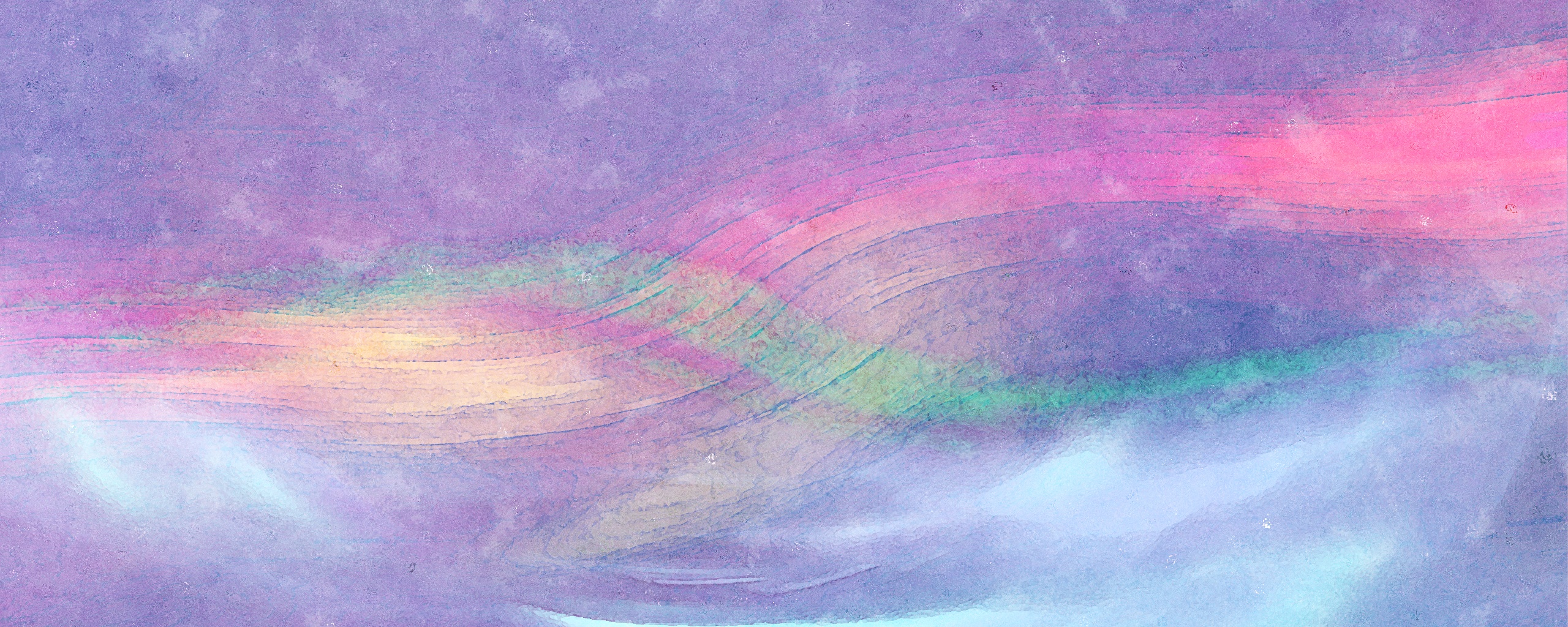 Радужные волны на нежно-фиолетовом фоне обои