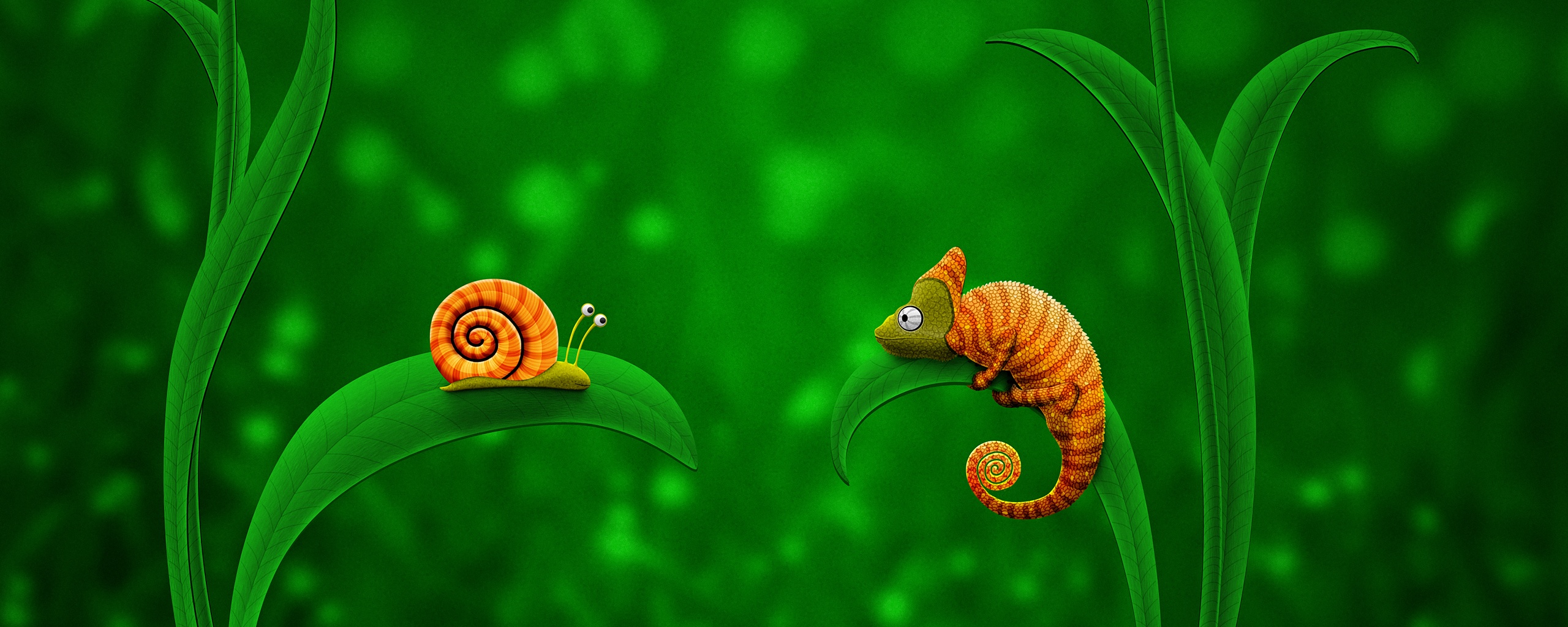 Хамелеон замаскированный под улитку обои