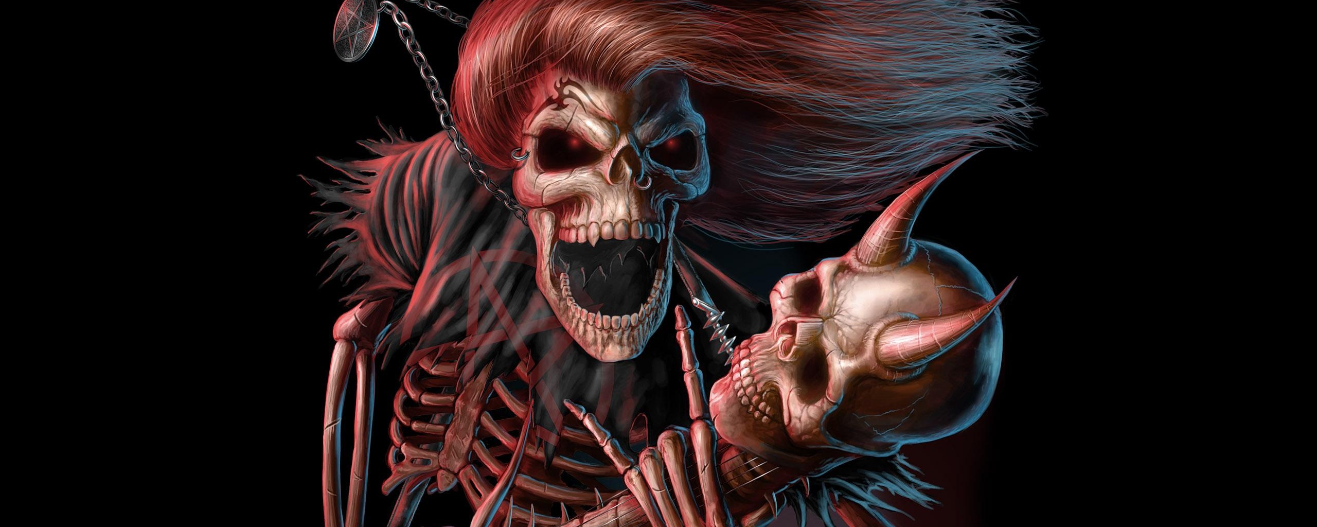 Скелет играет на скелет-гитары обои