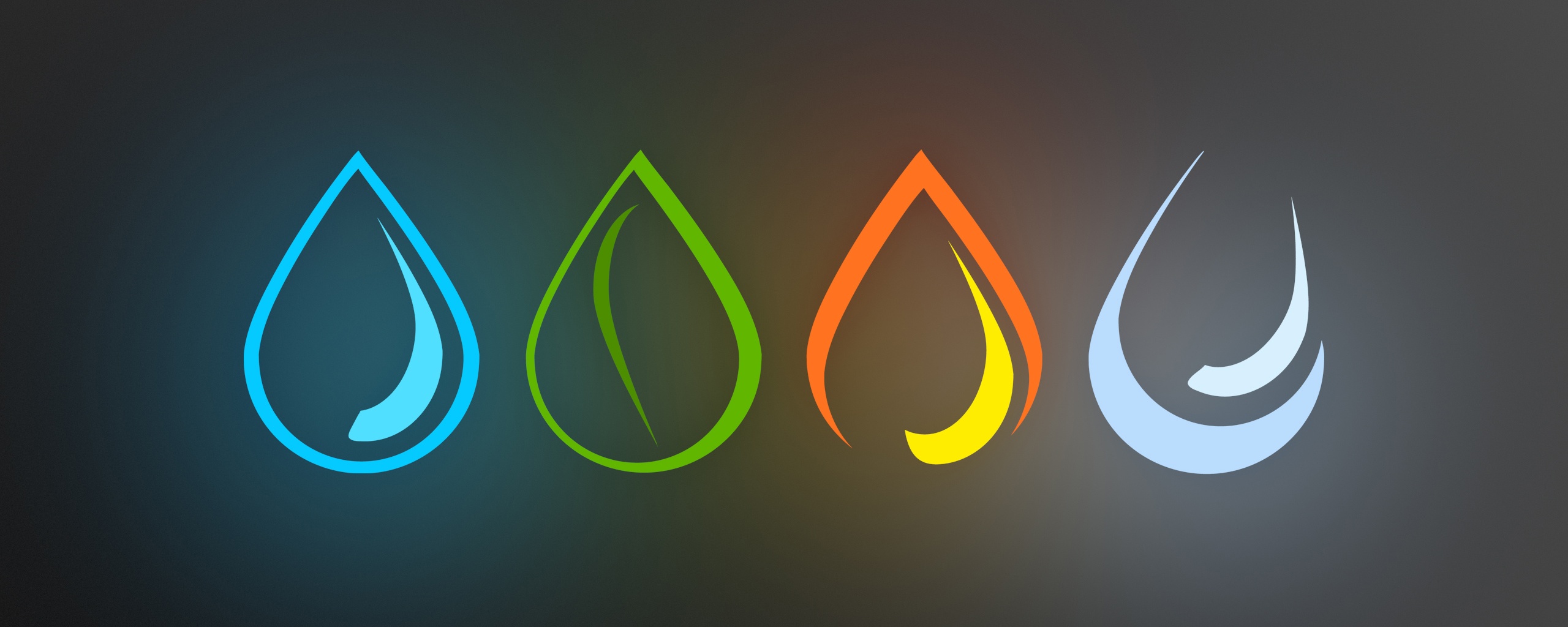 Четыре стихии в каплях обои