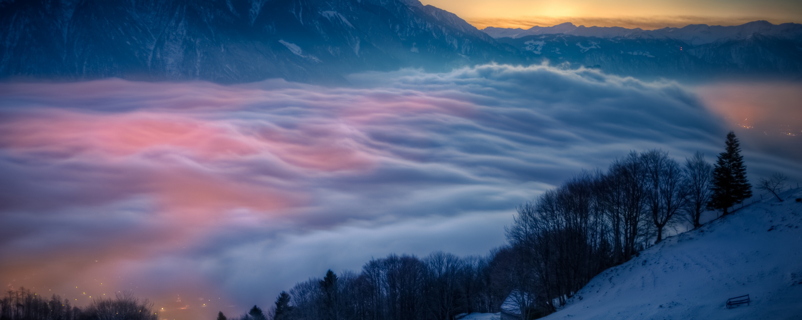 Туман в долине обои