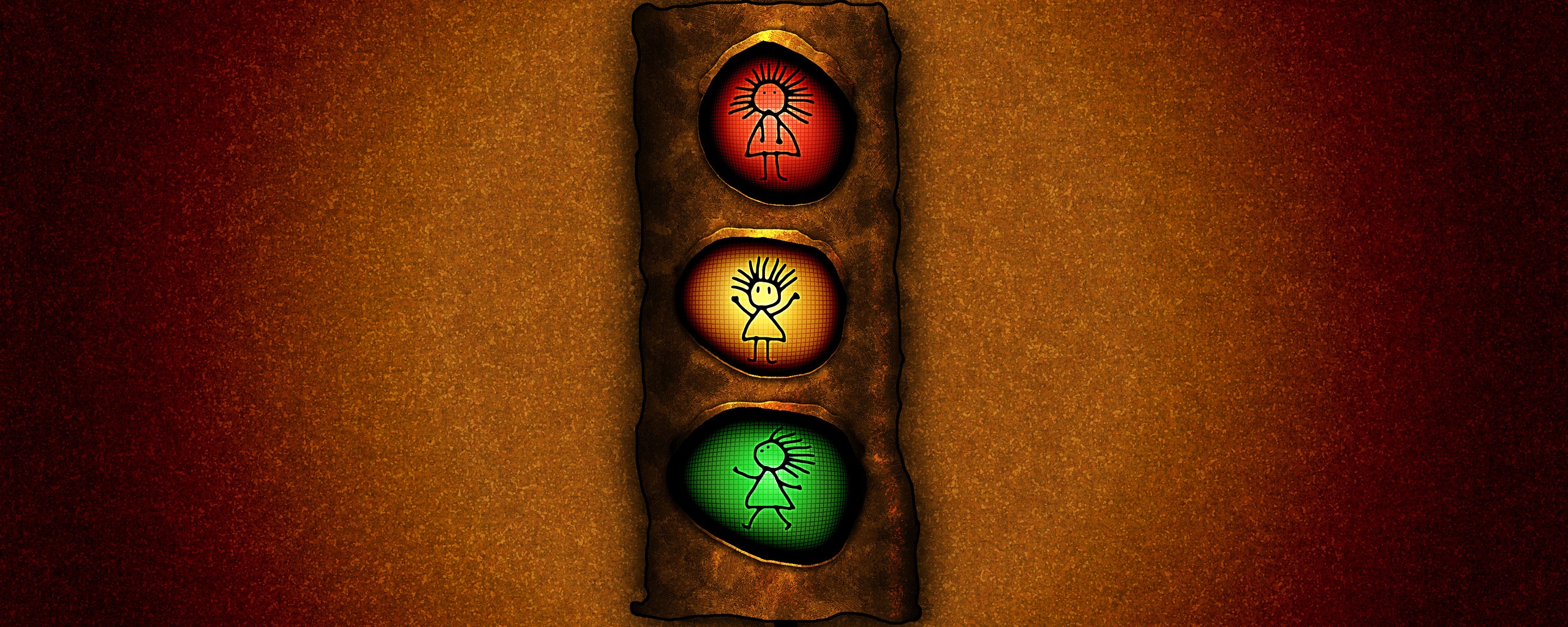 Нарисованный светофор обои