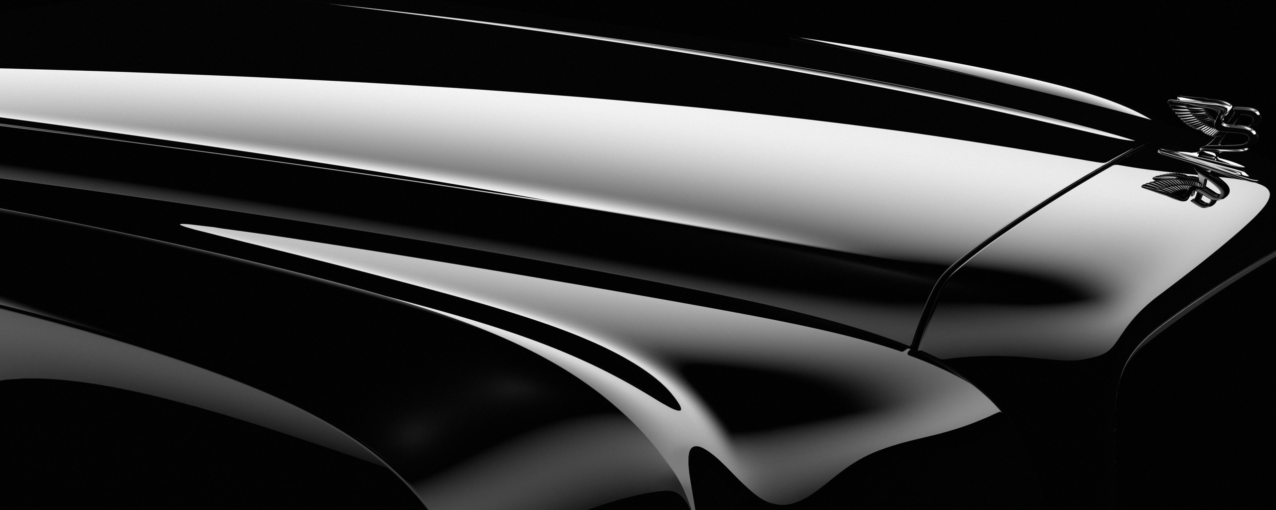 Капот чёрного авто обои