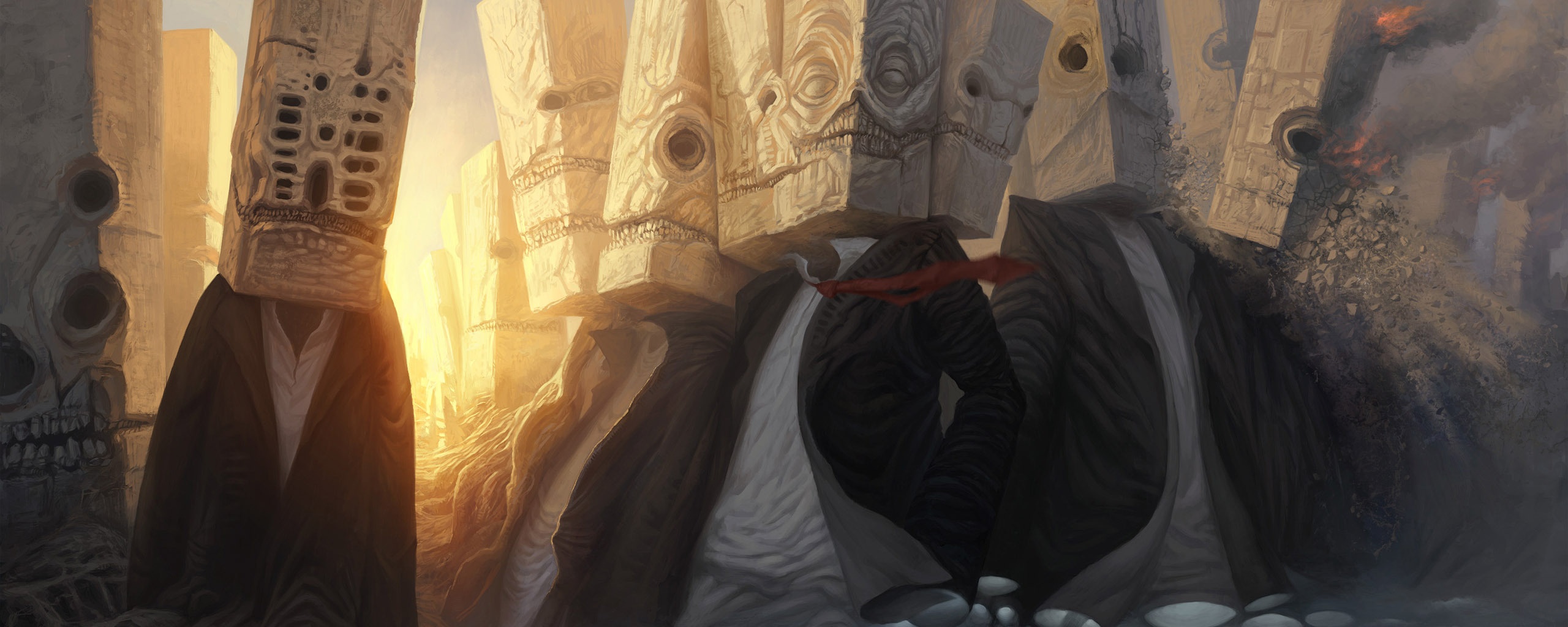 Каменные головы обои