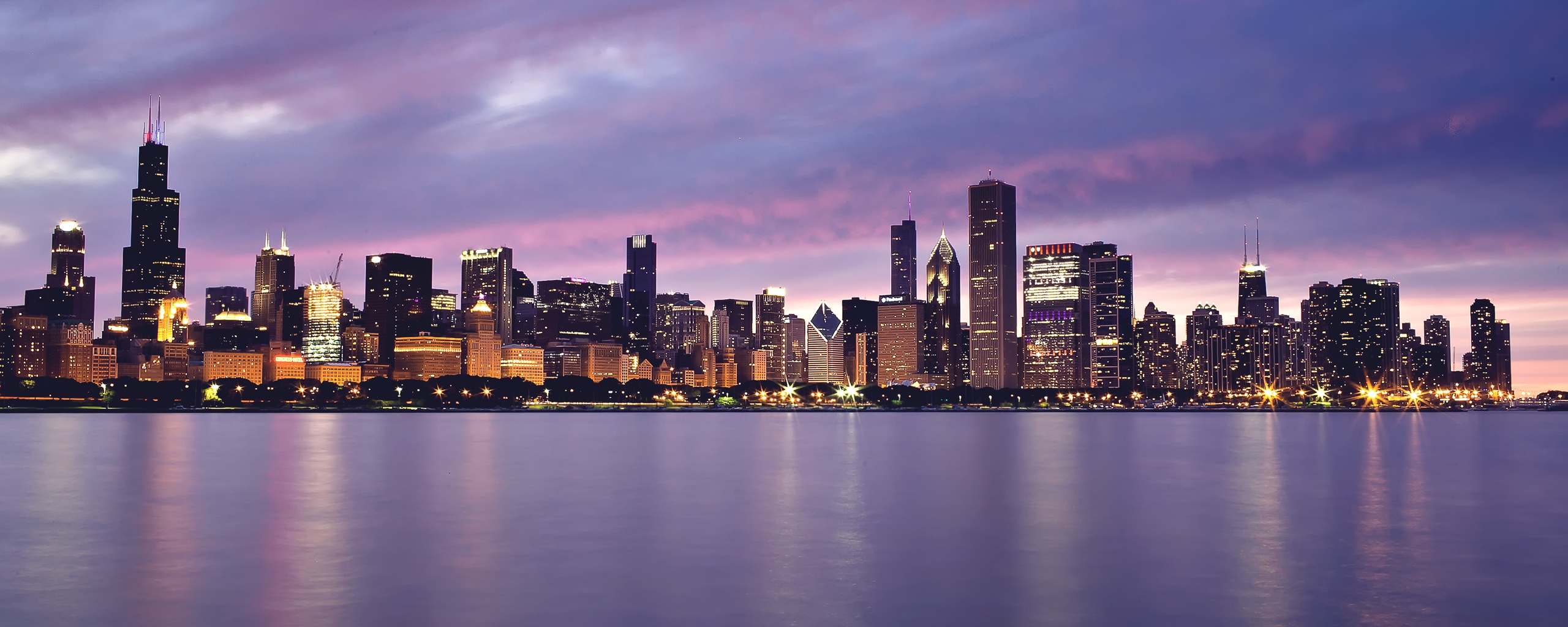 Чикаго с воды обои