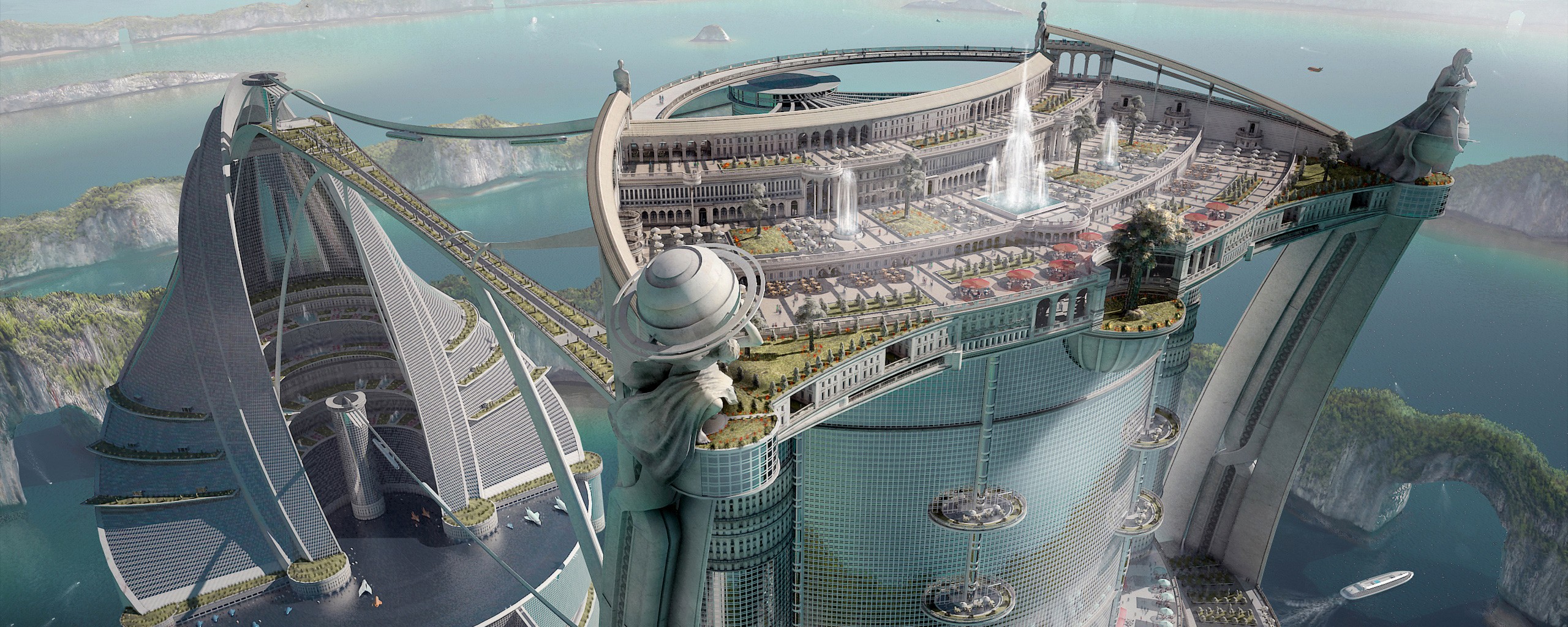 Город будущего обои