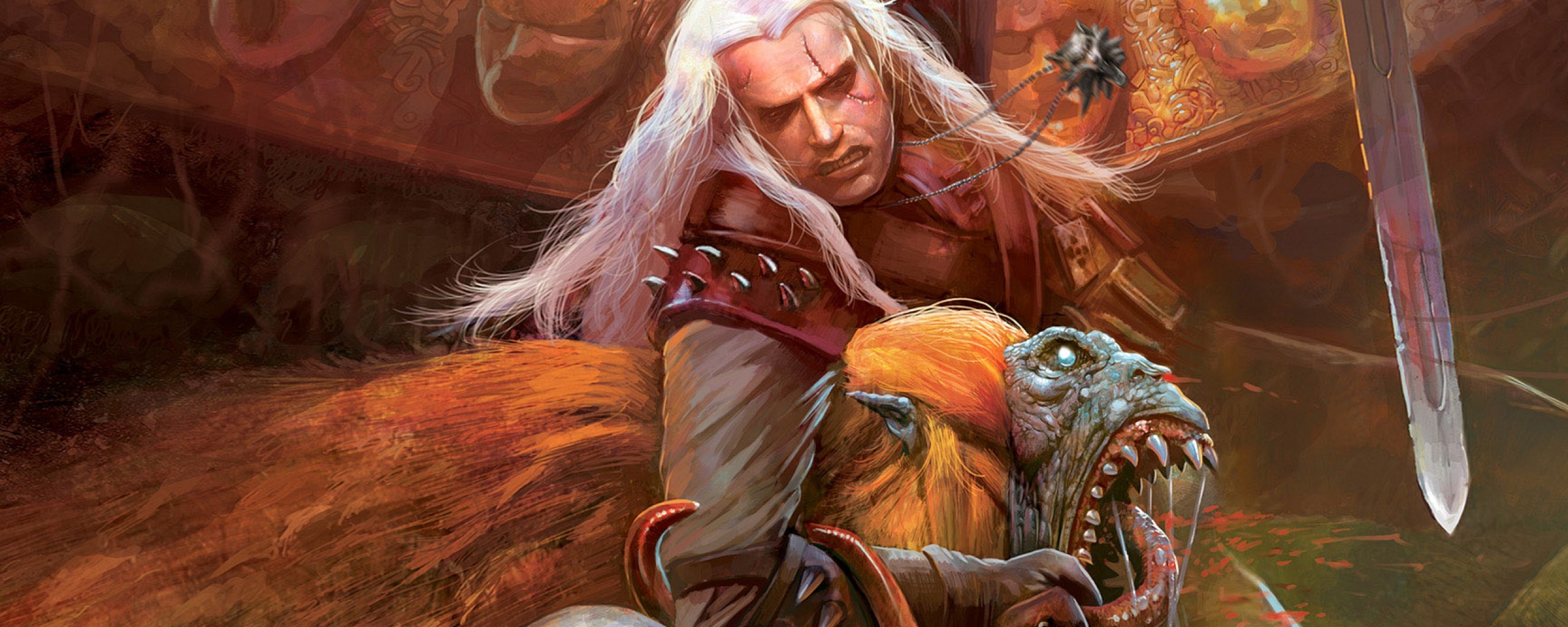 Ведьмак и монстр обои