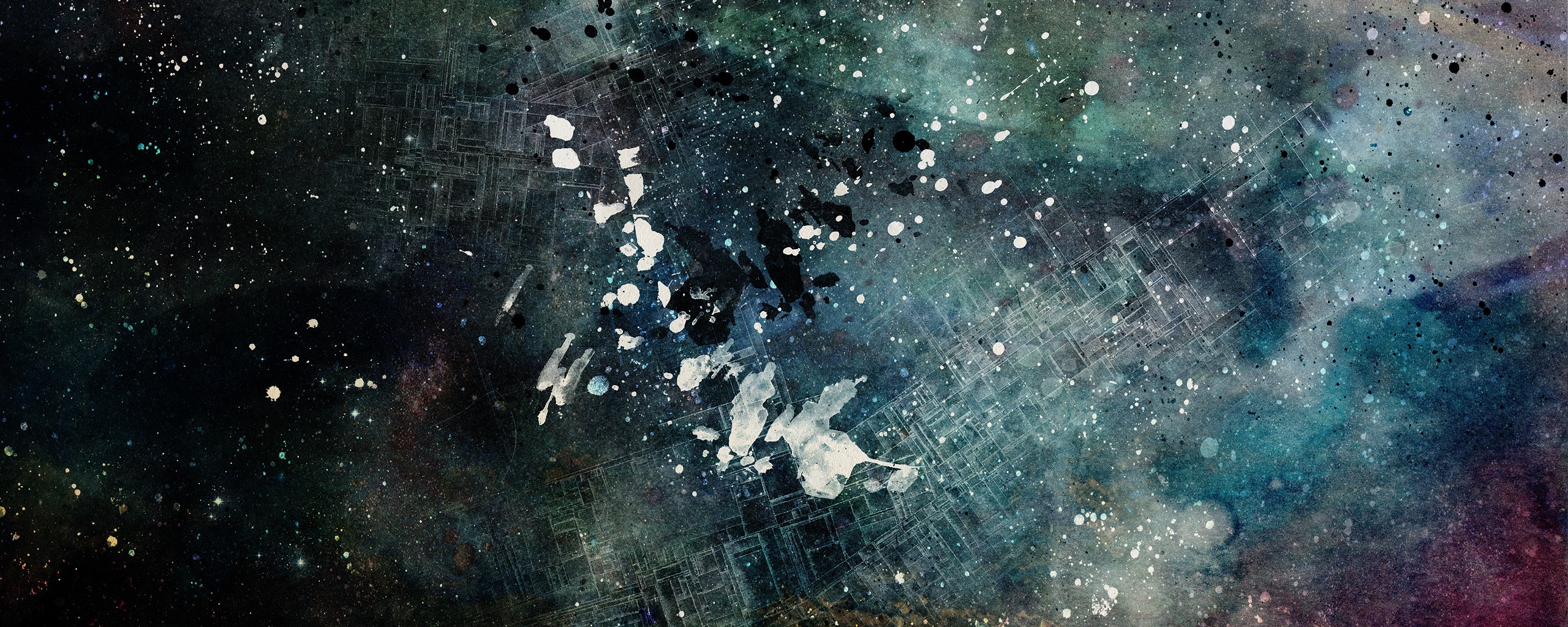 Паттер из красок и штрихов обои