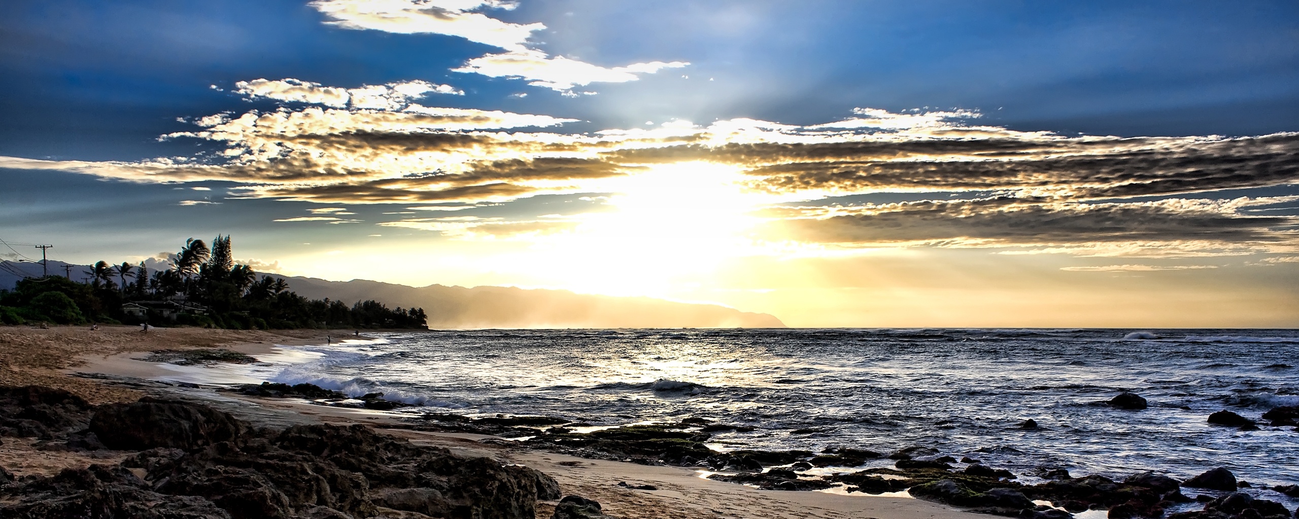 Закат на море обои