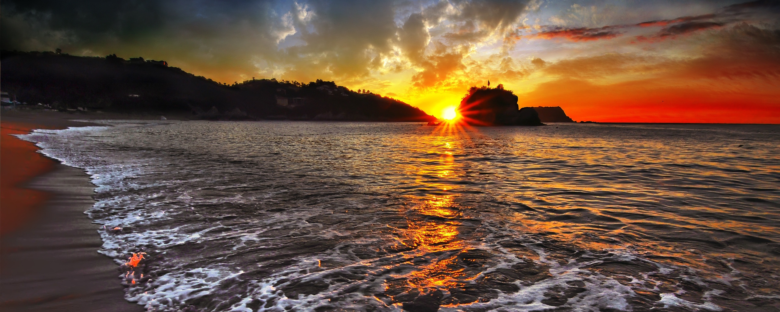 Закат в лагуне обои