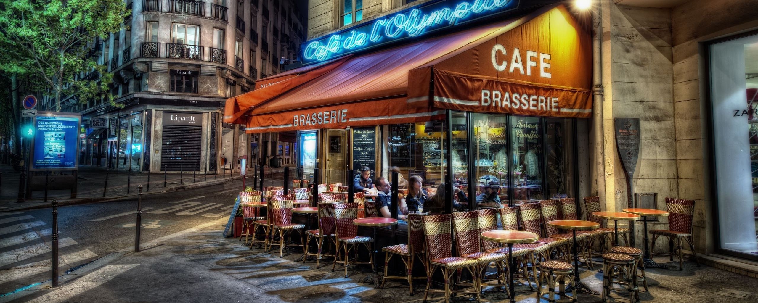 Уличное кафе обои