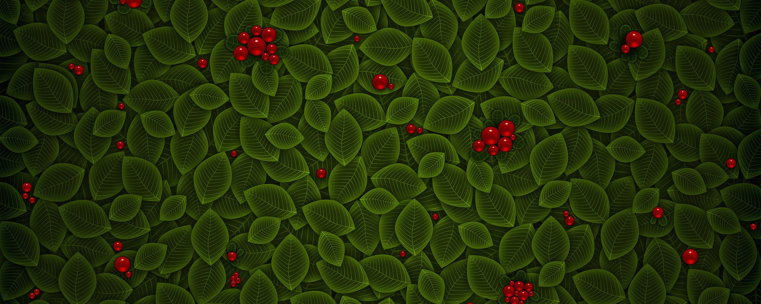 Векторные листья с ягодами обои