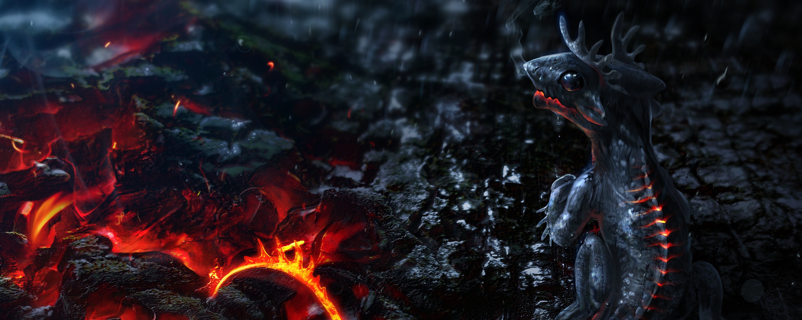 Огненный дракончик обои